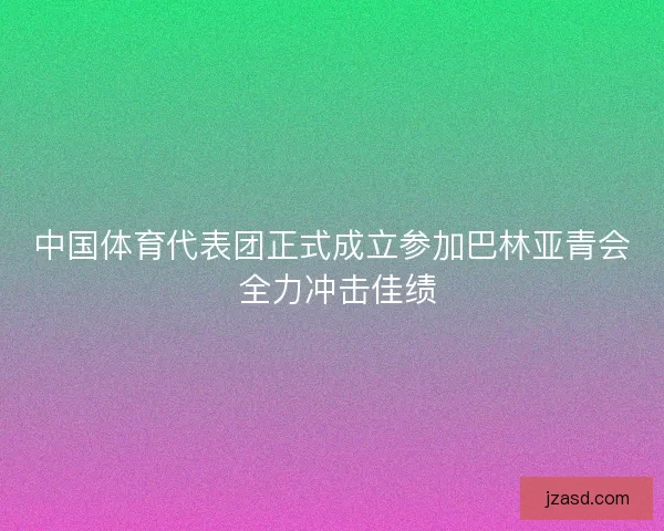 中国体育代表团正式成立参加巴林亚青会 全力冲击佳绩